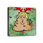 poop reindeer donald trump Mini Canvas 4  x 4  (Stretched)