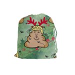 poop reindeer donald trump Drawstring Pouch (Large)