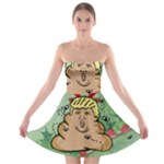 poop reindeer donald trump Strapless Bra Top Dress