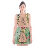 poop reindeer donald trump Scoop Neck Skater Dress