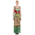 poop reindeer donald trump Maxi Thigh Split Dress