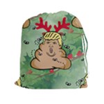 poop reindeer donald trump Drawstring Pouch (XXL)