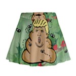 poop reindeer donald trump Mini Flare Skirt