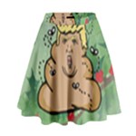 poop reindeer donald trump High Waist Skirt