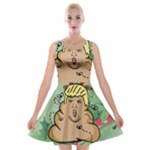 poop reindeer donald trump Velvet Skater Dress