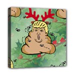 poop reindeer donald trump Mini Canvas 8  x 8  (Stretched)