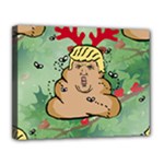 poop reindeer donald trump Canvas 14  x 11  (Stretched)