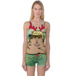 poop reindeer donald trump One Piece Boyleg Swimsuit