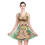 poop reindeer donald trump Reversible Skater Dress