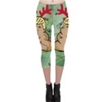 poop reindeer donald trump Capri Leggings 