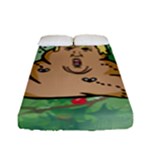 poop reindeer donald trump Fitted Sheet (Full/ Double Size)