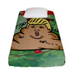 poop reindeer donald trump Fitted Sheet (Single Size)