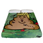 poop reindeer donald trump Fitted Sheet (Queen Size)