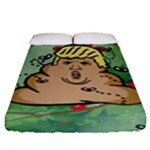 poop reindeer donald trump Fitted Sheet (King Size)