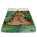 poop reindeer donald trump Fitted Sheet (California King Size)