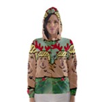 poop reindeer donald trump Hooded Wind Breaker (Women)