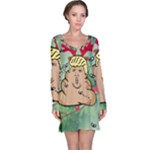 poop reindeer donald trump Long Sleeve Nightdress