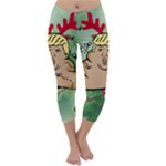 poop reindeer donald trump Capri Winter Leggings 