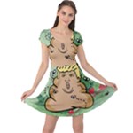 poop reindeer donald trump Cap Sleeve Dress