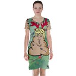 poop reindeer donald trump Short Sleeve Nightdress