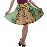 poop reindeer donald trump A-line Skater Skirt