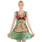 poop reindeer donald trump V-Neck Sleeveless Dress