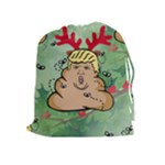 poop reindeer donald trump Drawstring Pouch (XL)