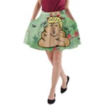 poop reindeer donald trump A-Line Pocket Skirt