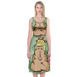 poop reindeer donald trump Midi Sleeveless Dress