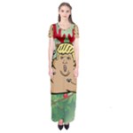 poop reindeer donald trump Short Sleeve Maxi Dress