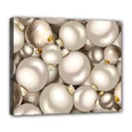 Christmas Silver Ornaments Deluxe Canvas 24  x 20  (Stretched)