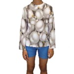 Christmas Silver Ornaments Kids  Long Sleeve Swimwear