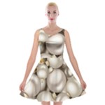 Christmas Silver Ornaments Velvet Skater Dress