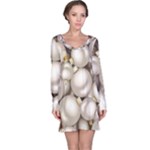 Christmas Silver Ornaments Long Sleeve Nightdress