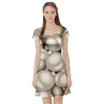 Christmas Silver Ornaments Short Sleeve Skater Dress