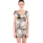 Christmas Silver Ornaments Short Sleeve Bodycon Dress