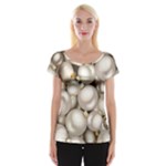 Christmas Silver Ornaments Women s Cap Sleeve Top