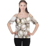 Christmas Silver Ornaments Women s Cutout Shoulder Tee