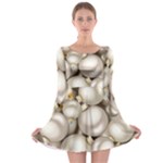 Christmas Silver Ornaments Long Sleeve Skater Dress