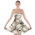 Christmas Silver Ornaments Strapless Bra Top Dress