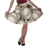 Christmas Silver Ornaments A-line Skater Skirt