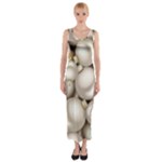 Christmas Silver Ornaments Fitted Maxi Dress