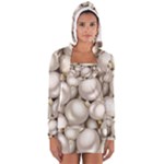 Christmas Silver Ornaments Women s Long Sleeve Hooded T-shirt