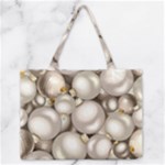 Christmas Silver Ornaments Medium Zipper Tote Bag