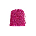 Hot Pink Glitter Drawstring Pouch (Small)