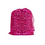 Hot Pink Glitter Drawstring Pouch (Large)