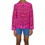 Hot Pink Glitter Kids  Long Sleeve Swimwear