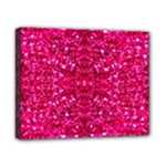 Hot Pink Glitter Canvas 10  x 8  (Stretched)