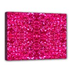 Hot Pink Glitter Canvas 16  x 12  (Stretched)