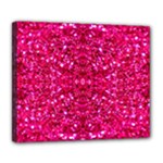 Hot Pink Glitter Deluxe Canvas 24  x 20  (Stretched)